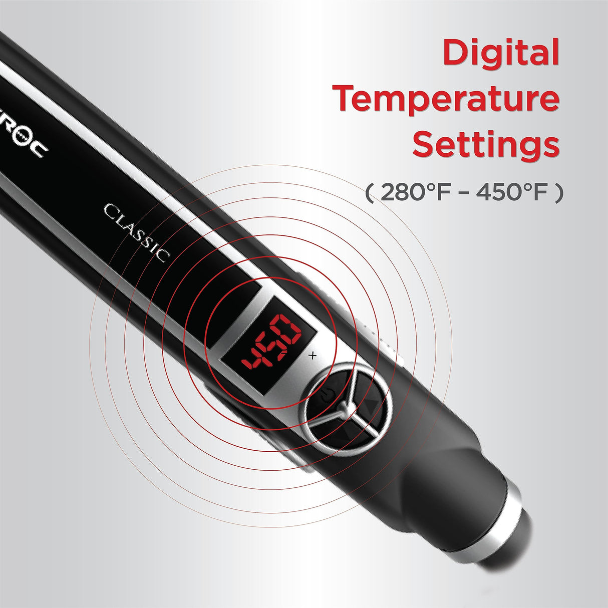 Croc Classic Silver Titanium Flat Iron Hair Straightener, 1.5 Inch