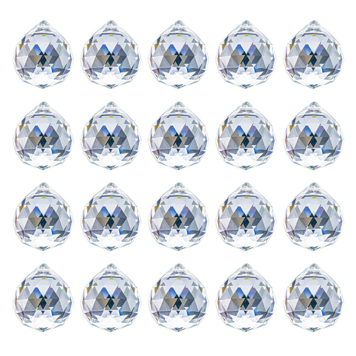 Yesland 20 Pack Upgraded Crystal Ball Prism 40mm / 1.57 Inch Decorative Ball - Suncatcher Rainbow Pendants Maker - Perfect for Chandelier Window & Wedding Decoration