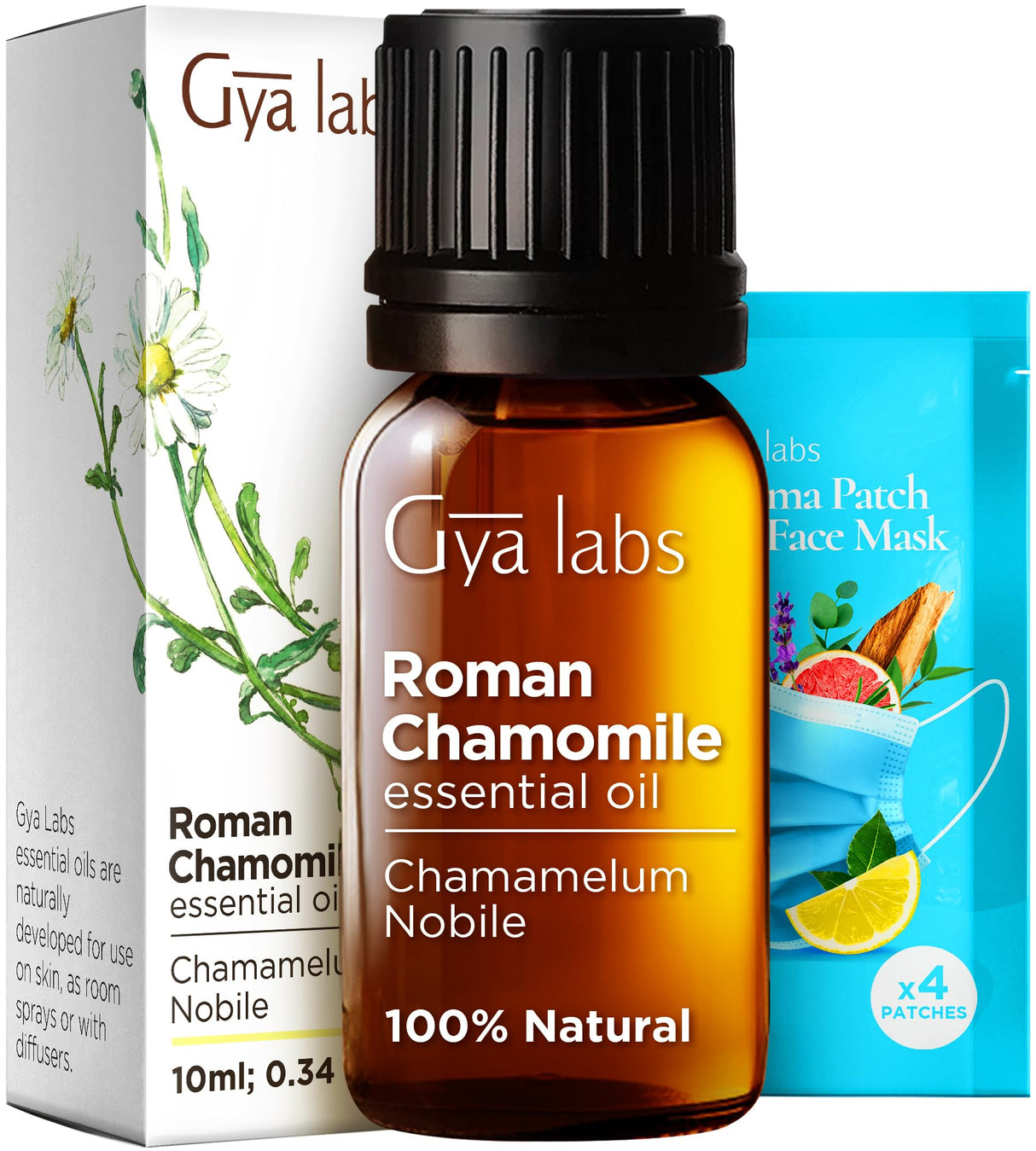 Gya Labs Roman Chamomile Essential Oil for Diffuser - 0.34 Fl Oz - 100% Pure Natural Roman Chamomile Oil for Skin, Hair, Face, Aromatherapy & Candle Making Scent