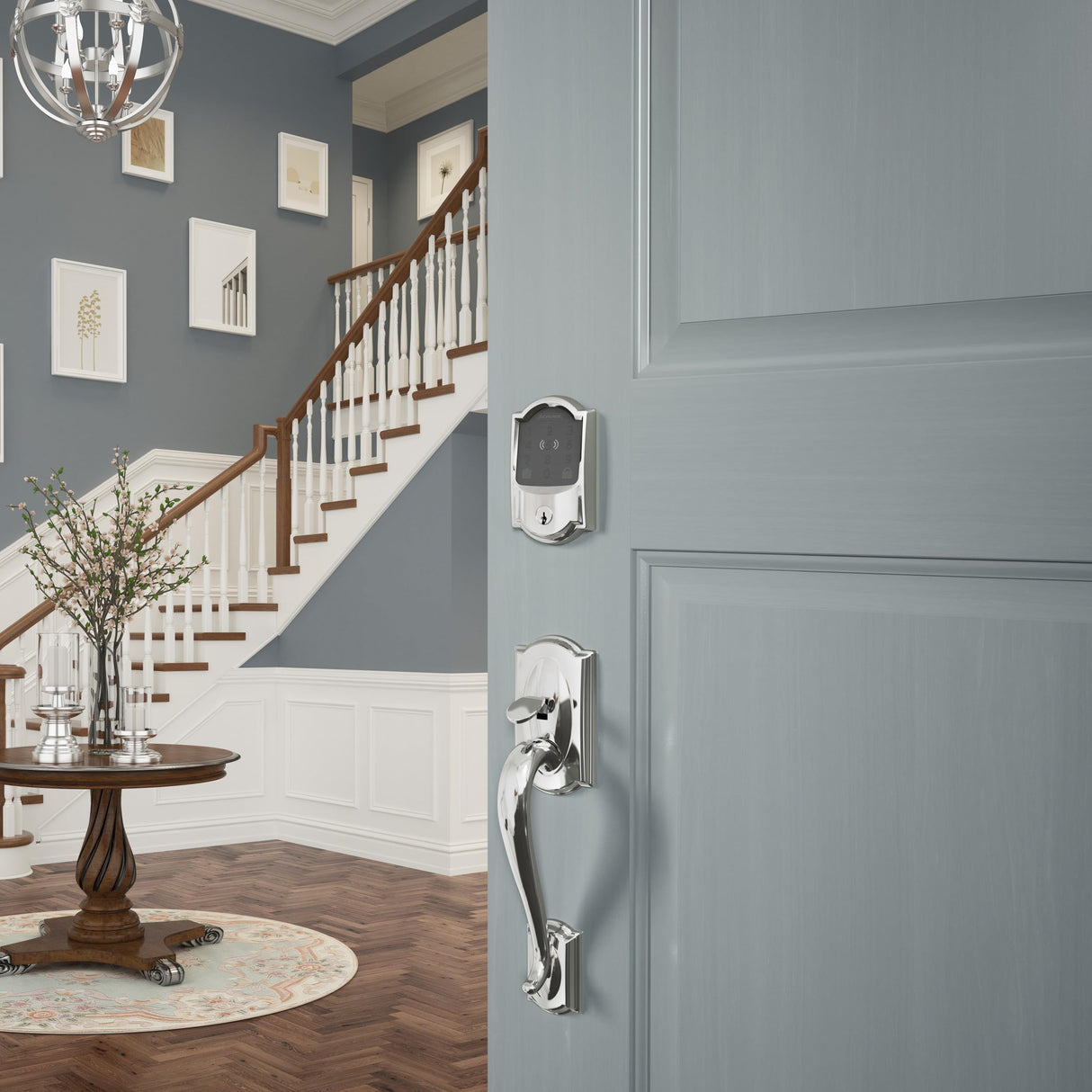 Schlage Encode Plus Smart Wi-Fi Lock for Front Door, Keyless Entry Deadbolt, Unlock with Apple Watch, Built-in WiFi and App Control, Easy Install, Alexa & Apple HomeKit Compatible, Bright Chrome