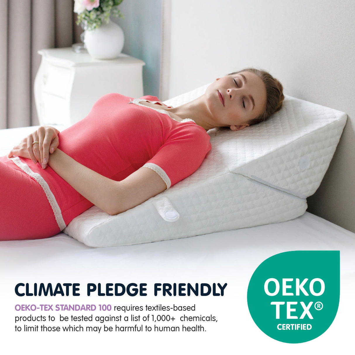 Adjustable Bed Wedge Pillow for Sleeping - Wedge Pillow for Sleep Apnea, Gerd, Acid Reflux Relief, Post Surgery - Foam Wedge Pillow for Back Pain Relief, Sleep Apnea Pillow Wedge or for Seniors