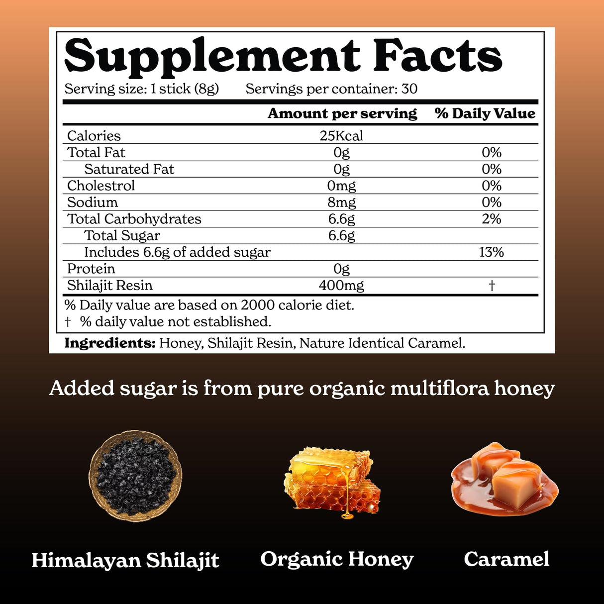 Better Alt Pure Himalayan Shilajit Caramel Honey Sticks with Organic Honey| Easy to Consume Shilajit| 30 Sticks for Energy Boost & Immune Support, 85+ Trace Minerals, 75%+ Fulvic Acid
