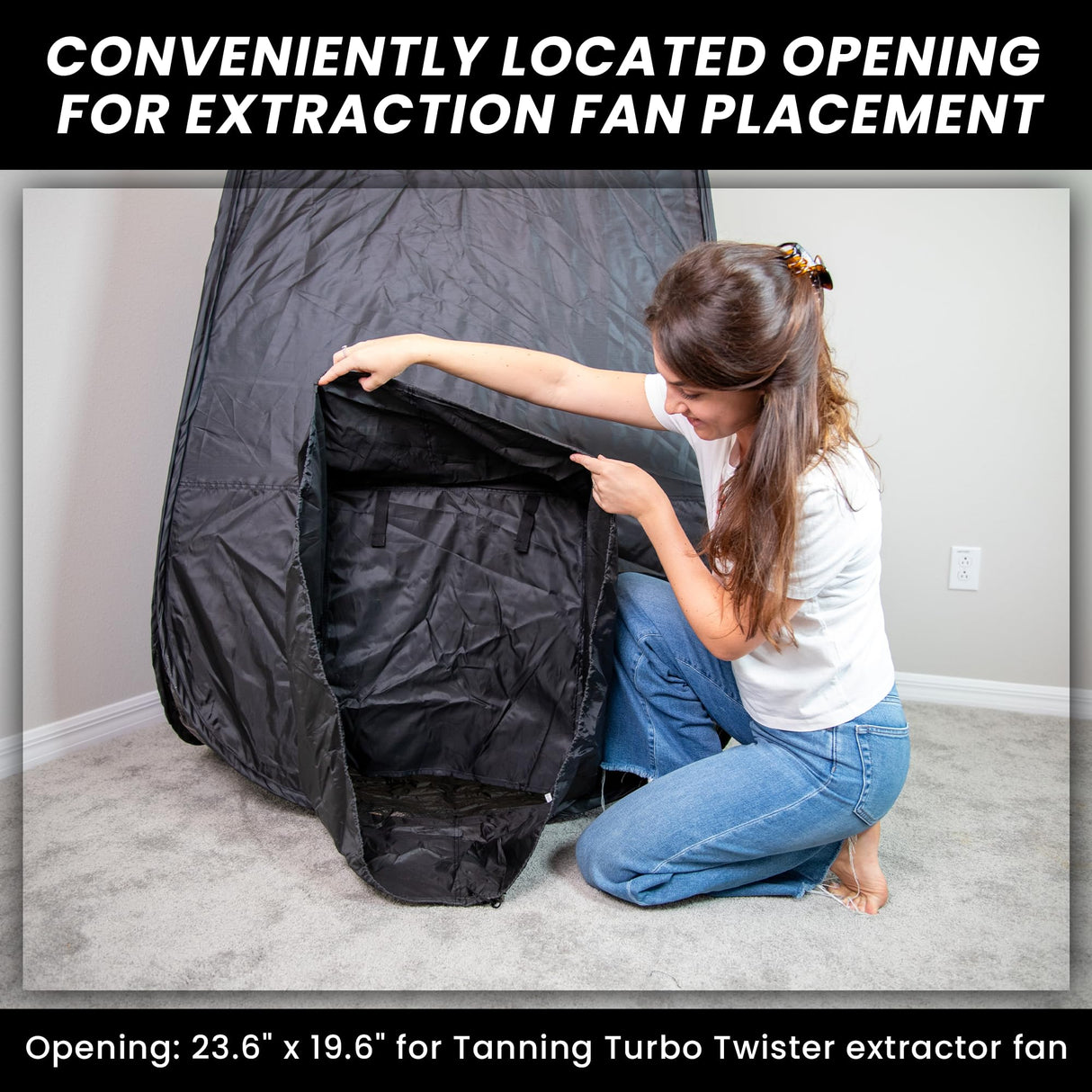 KOBBTAN Large Deluxe Spray Tan Tent Pop Up Portable Tanning Booth with Clear Window & Extraction Fan Opening Easy Clean for Home & Salon