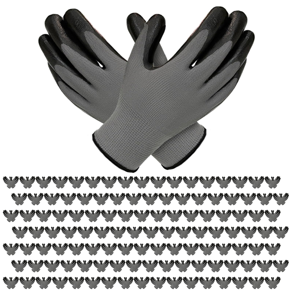YOUKE OLA 120 Pair Gardening Gloves for Men Women, Breathable Rubber Coated Garden Gloves Working Gloves for Gardening, Construction Black