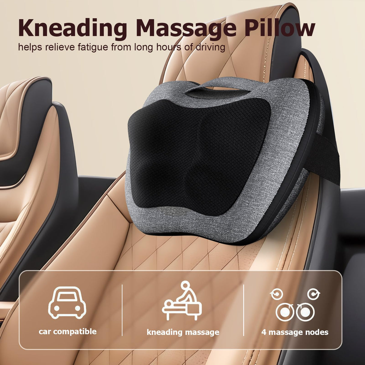 VIKTOR JURGEN Shiatsu Back Massager with Heat – Deep Tissue Massage for Neck, Shoulder, Leg, Upper & Lower Back Pain Relief, Electric Kneading 3D Massage Pillow Gifts for Men Women Dad, Mom, Christmas