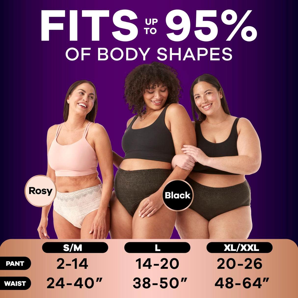 Always Discreet Boutique Incontinence and Postpartum Underwear for Women, Maximum Protection, Small/Medium, Black, 20 Count