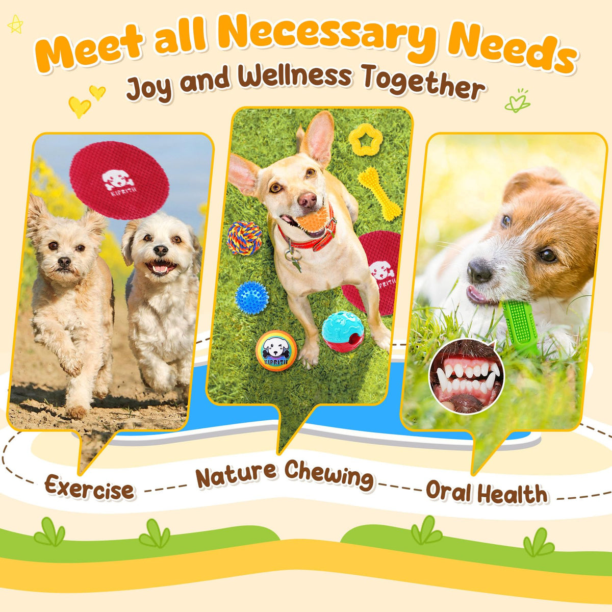 KIPRITII 25 Pack Various Dog/Puppy Toys Set for Small & Medium Dogs