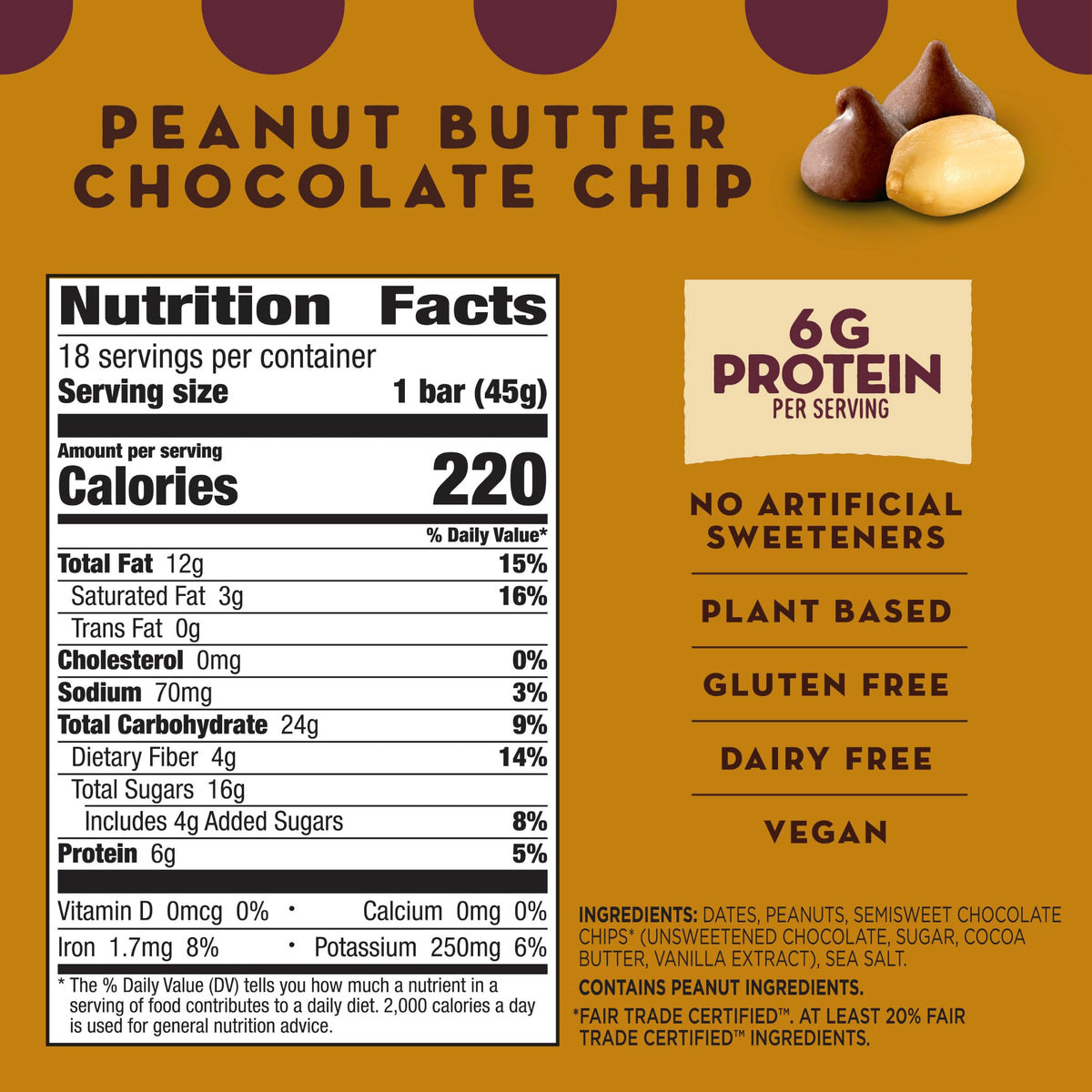 Larabar Peanut Butter Chocolate Chip Fruit & Nut Bars, 18 ct, 28.8 oz
