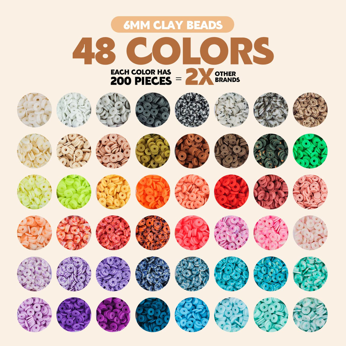 Pizooro Clay Beads 3 Boxes 10500pcs Bracelet Making Kit Friendship Bracelet
