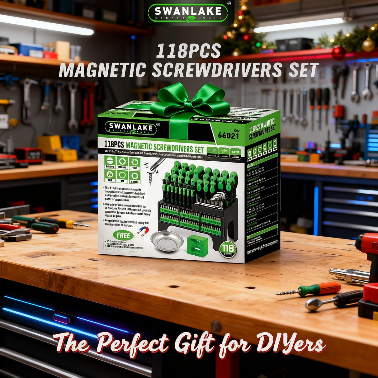118-Piece Magnetic Screwdriver Set with Plastic Racking, Precision Screwdrivers, Magnetizer, Demagnetizer, Nut Drivers, Ratchet Handles, Allen Keys, Sockets & More - DIY Tools & Gift for Men