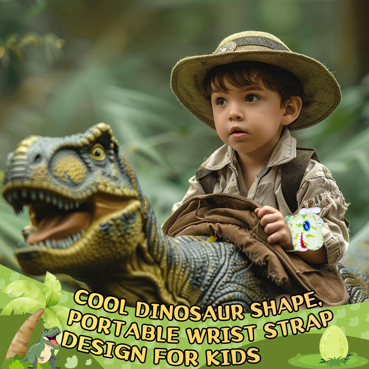 Fygurso Walkie Talkies for Kids 2 Packs, Kids Toys for Boys Girls Aged 3 to 8 Years Old for Outdoor Adventure, Camping, Halloween, Christmas, Birthday Gifts (Green, Dinosaur)