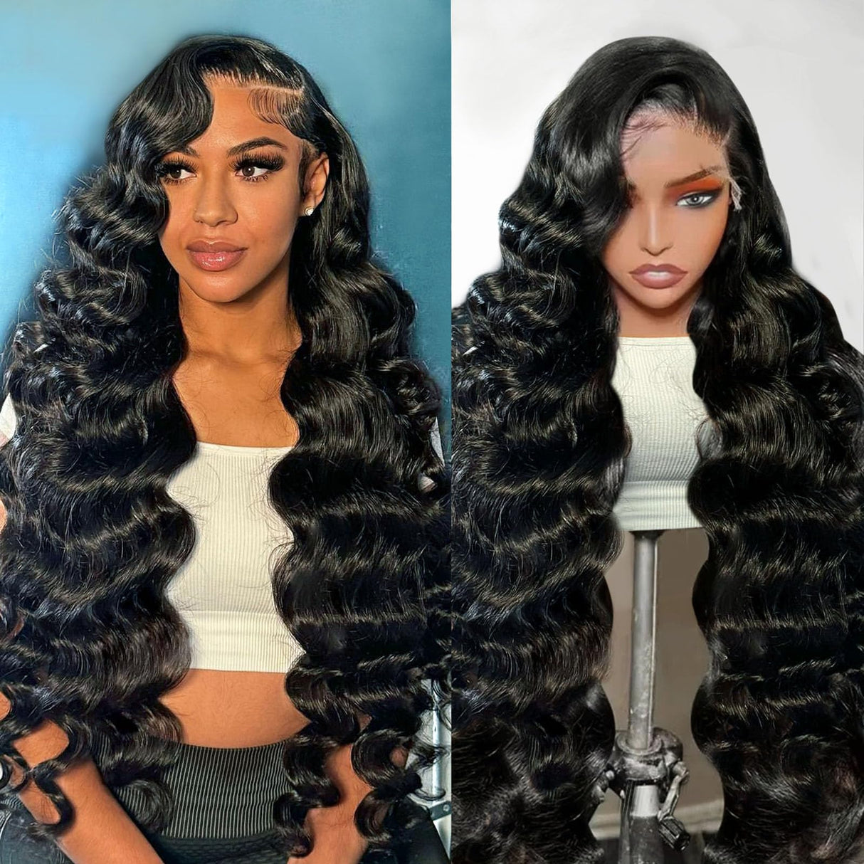 13X6 Body Wave Lace Front Wigs Human Hair 12A 250% Density 30 Inch Lace Frontal Wigs Human Hair Glueless HD Lace Front Wigs Human Hair pre Plucked with Baby Hair Natural Color
