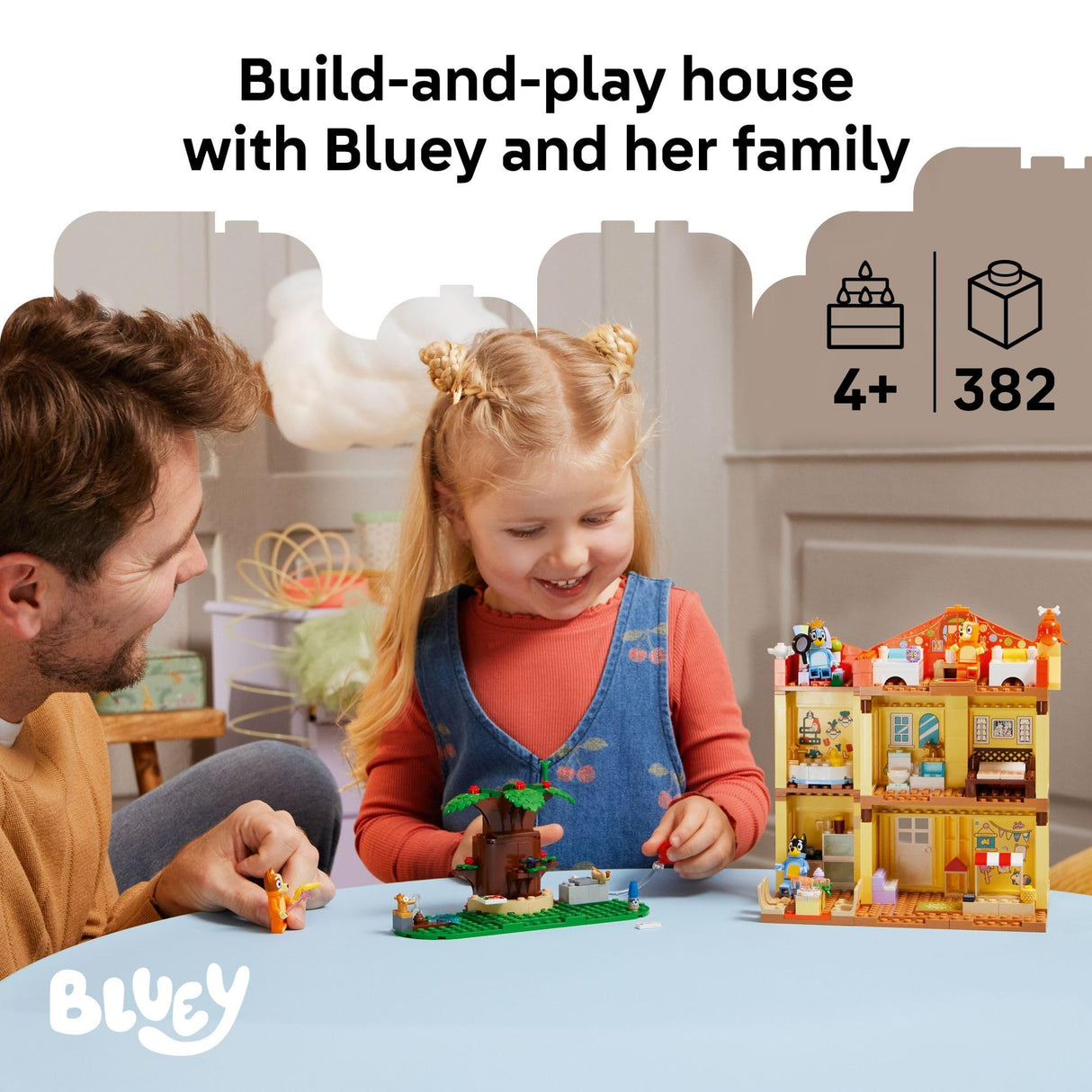 LEGO Bluey: Bluey’s Family House Building Toy - Pretend Play Toys & Figures Playset for Boys & Girls, Ages 4+ - with 5 Characters - Gift for Christmas - 11203