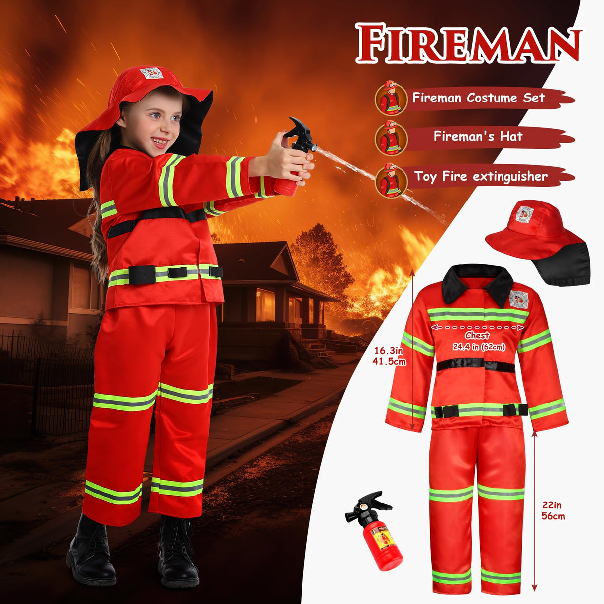 14Pcs Toddler Dress up Clothes,Boys Dress up Costumes for Play,Kids Dress up Set with Firefighter,Construction Worker,Chef,Police Costume,Toddler Boy Toys Christmas Birthday Gifts for 3-6 Years Old