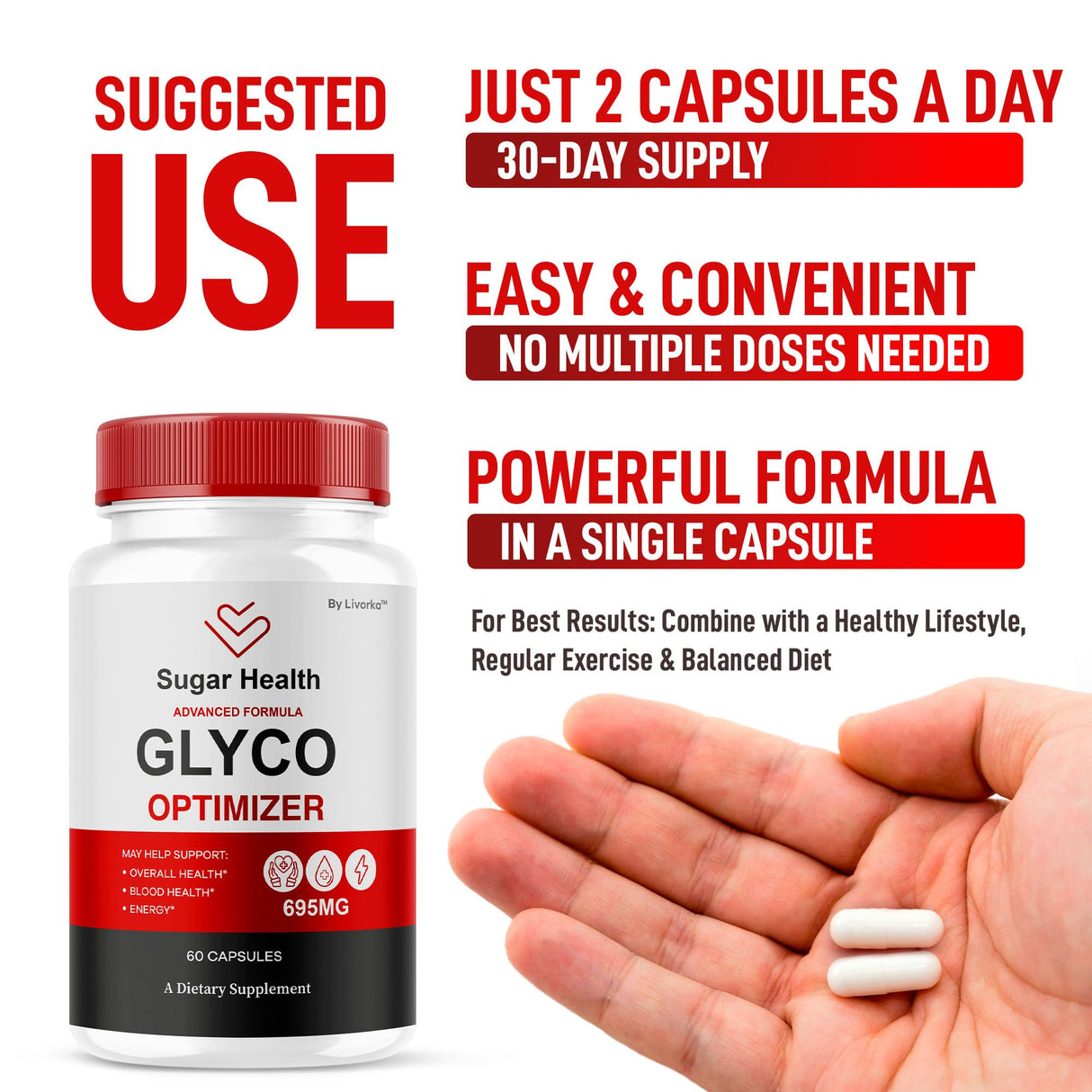 (2 Pack) SugarHealth Glyco Optimizer - Official SugarHealthy Premium Supplement Pills, All Natural SugarHealth Advanced Formula Glyco Support Wellness & Overal Health Review, 120 Capsules For 2 Months