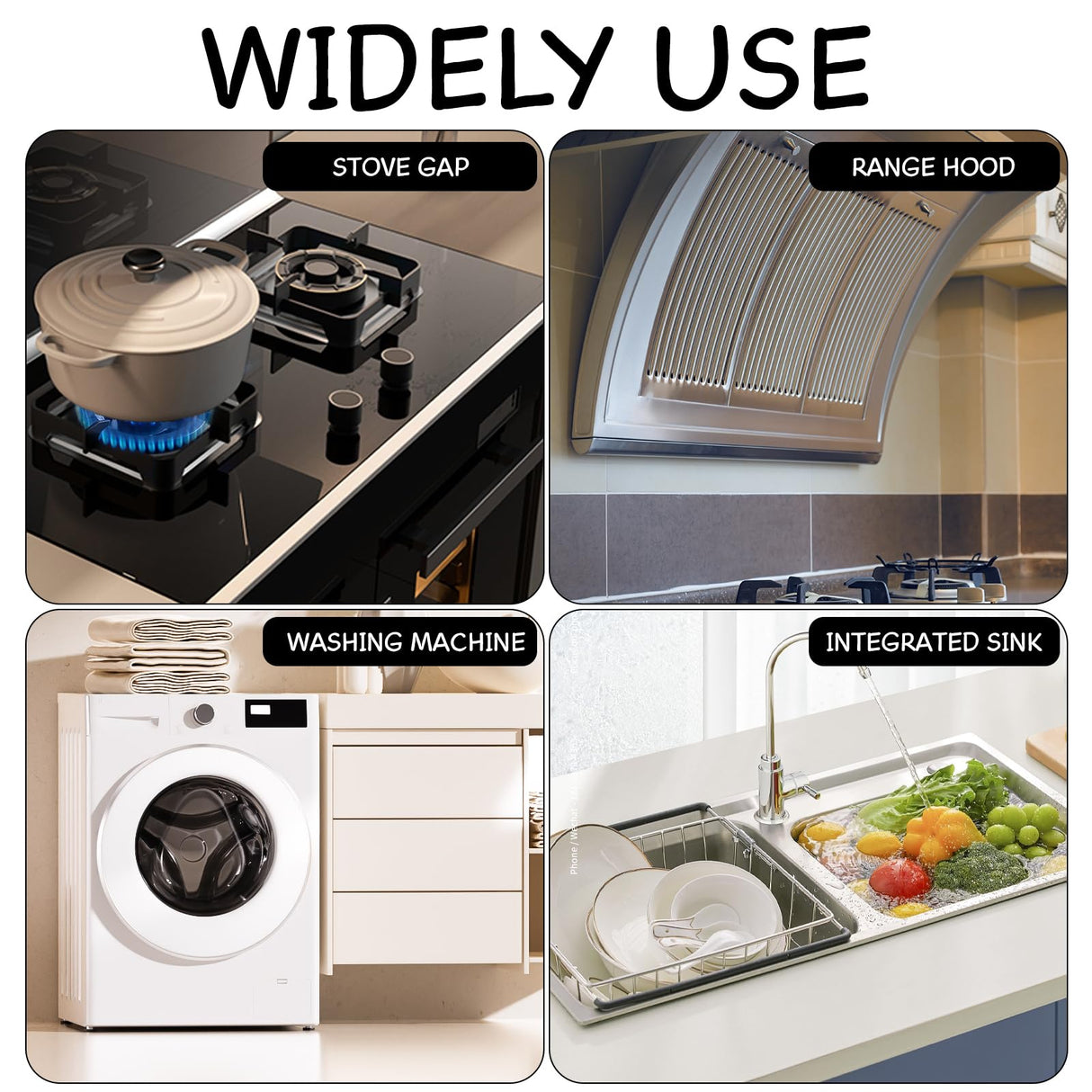 Xaogogo Stainless Steel Stove Gap Covers (2PCS), Stove Gap Filler, Stove Guard for Kitchen Oven Counter Side Gap, Range Trim Kit, Easy Clean and Heat Resistant, Adjustable Length 13.8" to 27.5"