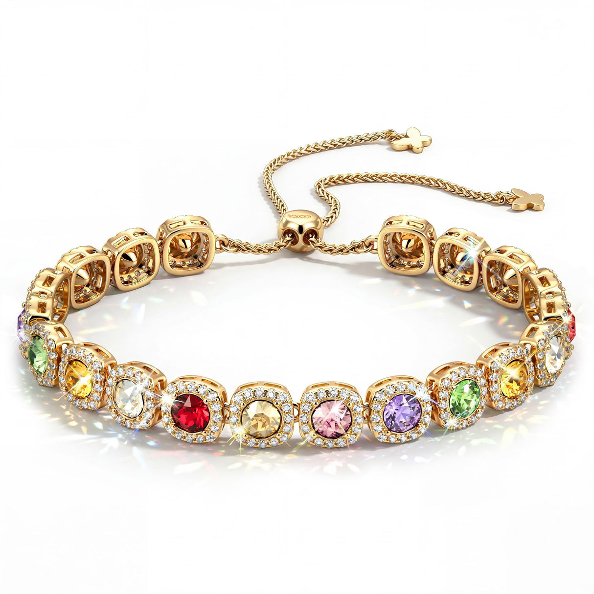 Lucky 7 Handcrafted Tennis Bracelets for Women Swarovski Crystals Slider Bracelet, Birthday Gifts for Women Anniversary Jewelry Gift Christmas Day Mothers Day Gift for Mom Wife Girlfriend