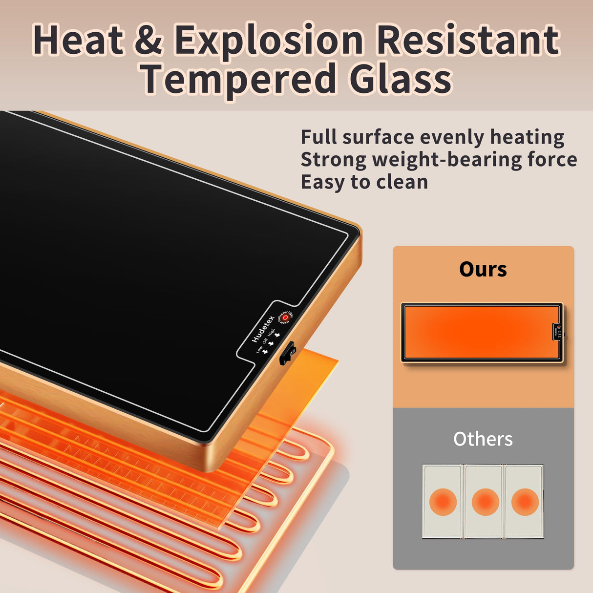 Warming Mat for Food (Extra Long 47"x12"), Warming Trays for Buffets Party & Daily Use, Temperature Control Food Warmer, Full Surface Warm Tempered Glass Food Warming Mat, Black Electric Warming Tray