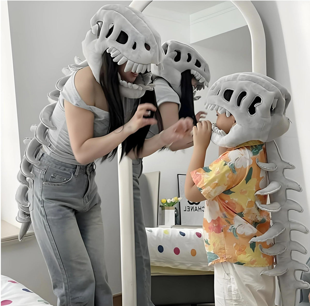 Dinosaur Costume-3D Skeleton Design,Halloween Dinosaur Skeleton Costume