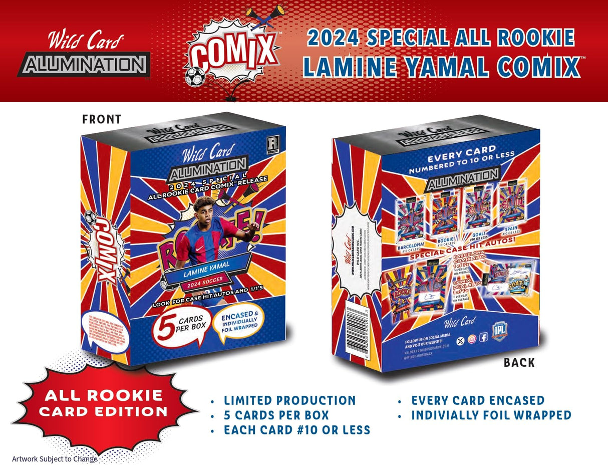 2024 Wild Card Alumination Lamine Yamal Rookie Comix Hobby Trading Card Box (5 Encases Autographs)