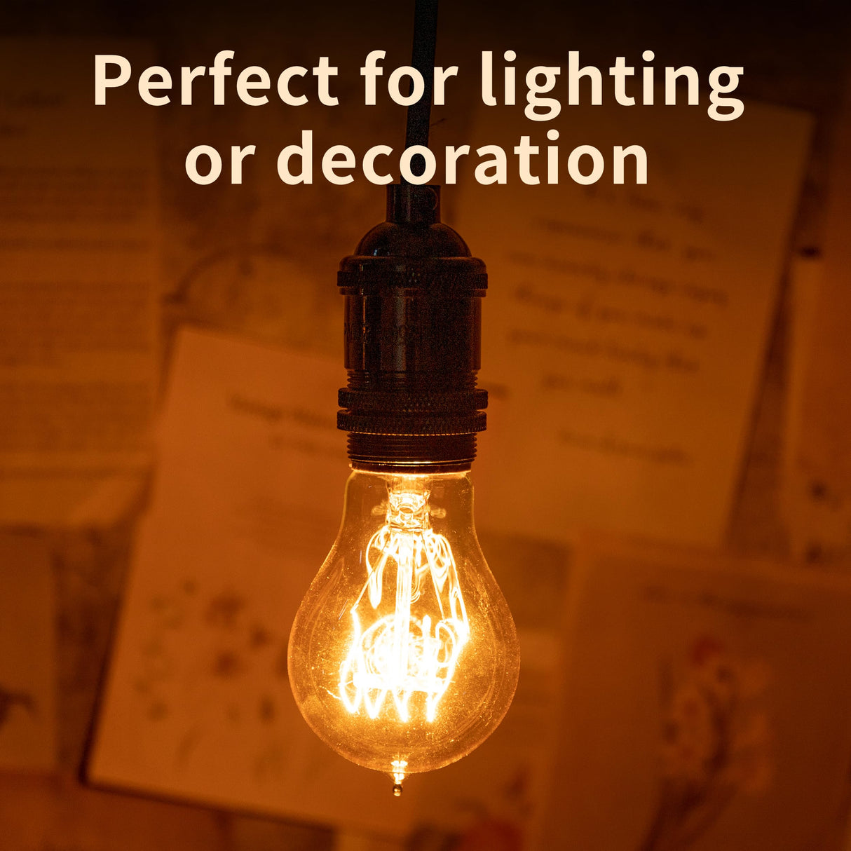 runquiz Warm Incandescent Light Bulbs 60 Watt,A19/A60 Vintage Style Edison Bulbs E26,Soft Yellow Light Bulbs,Amber Bulbs,Retro Light Bulb Old Fashioned,Halogen Dimmable Edison Bulb Squirrel Cage