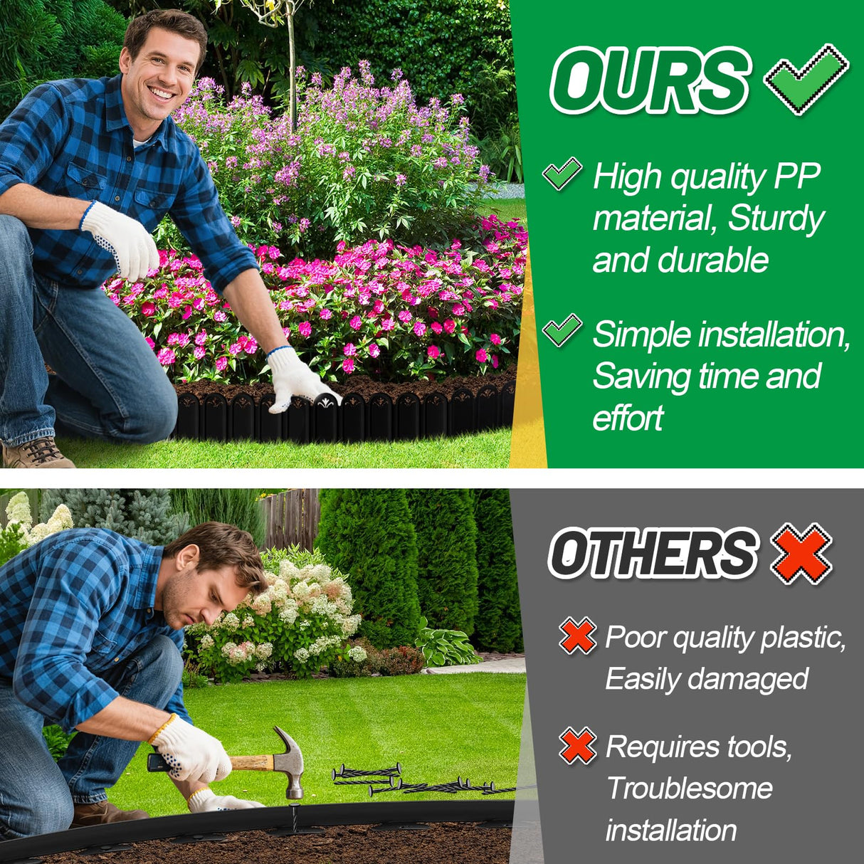Bigmeta 15ft Thicken Sturdy Garden Edging