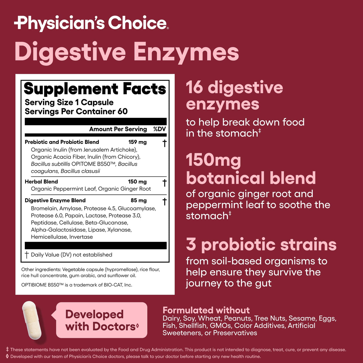 Physician's Choice Advanced Gut Health Bundle: Digestive Enzymes 60ct + 60 Billion Probiotics 30ct for Digestive, Gut, and Immune Health Supports Occasional Constipation, Diarrhea, Gas, and Bloating