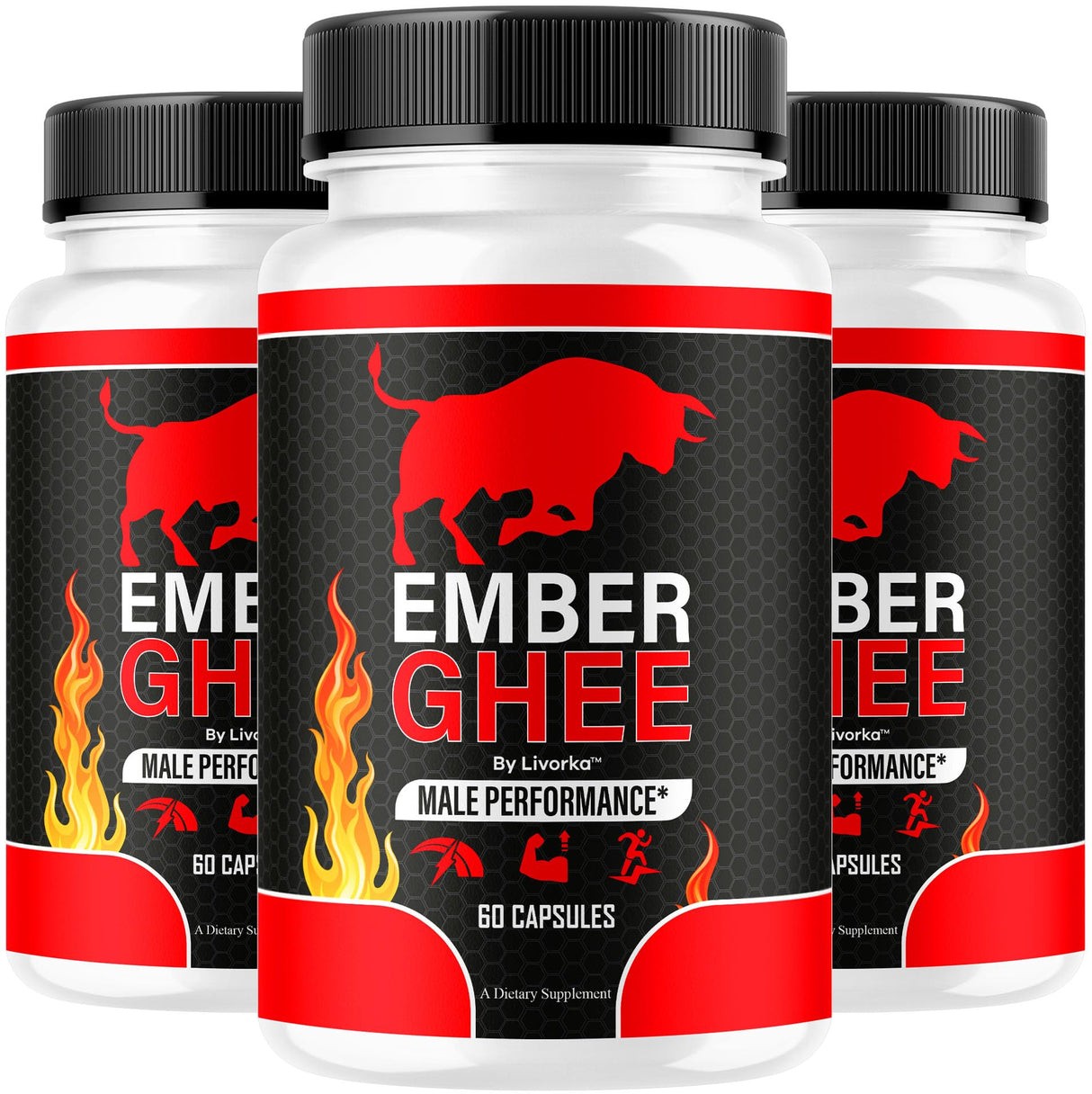 (3 Pack) Ember Ghee Pills for Men - Official Ember Ghee Supplement Suppport Capsules Premium All Natural, EmberGhee Maximum Strenght Multivitamin Pills Advanced Formula, 180 Capsules for 3 Months