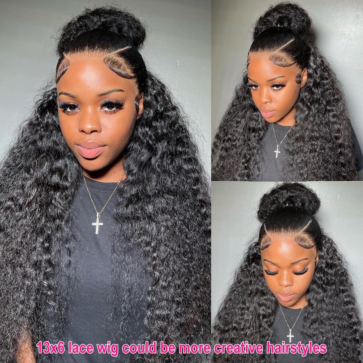 AskWish 30 Inch Lace Front Wig Human Hair 13x6 Lace Front Wigs Human Hair Pre Plucked 180% Density Deep Wave Lace Front Wigs Human Hair Transparent HD Lace Front Wigs for Black Women