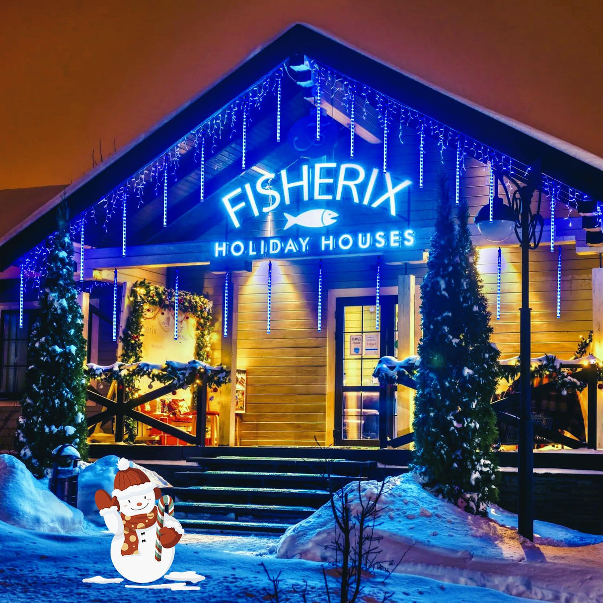 JMEXSUSS 2 Pack Solar Meteor Shower Lights, Blue Meteor Cascading Rain Lights, Waterproof for Tree/Garden Party Christmas Decor - 16 Tubes, 288 LED