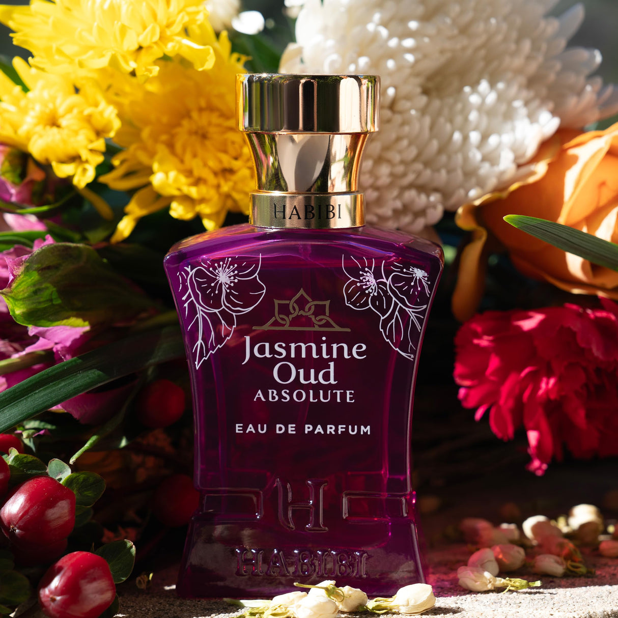 H HABIBI Jasmine Oud Absolute Arabian Oud Perfume for Women, Floral Long-Lasting Cologne For Women - Eau de Parfum (2.5 Oz) Oud Woody & Musk Perfume With Notes of Leather, Violet, Rose, & Tonka Bean