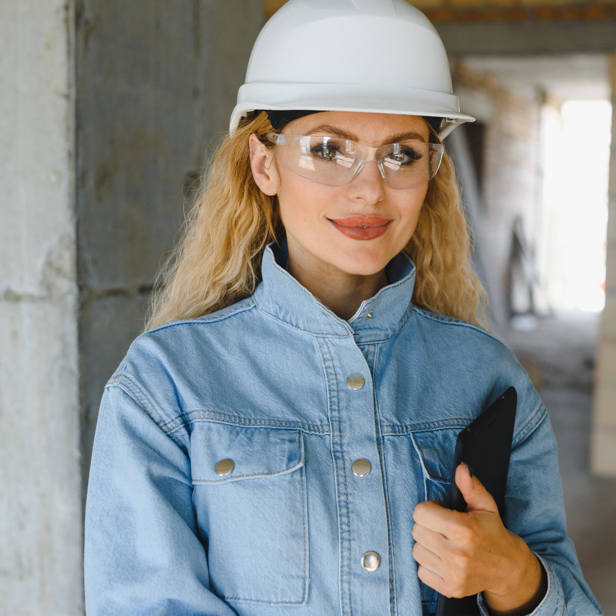 Salfboy Clear Safety Glasses Bulk of 10 ANSI Z87.1 Protective Eyewear Scratch-Resistant for Work, Lab, Construction