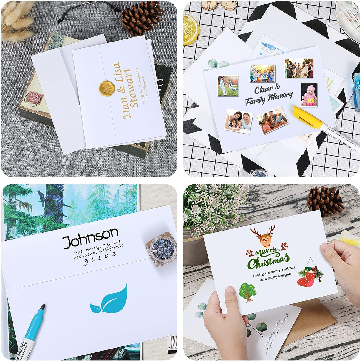 Ohuhu A2 Printable White Envelopes 500 Pack - Bulk A2 4-3/8" x 5-3/4" Self-Seal Envelopes for 4.25x5.5 Cards RSVP Christmas Cards Wedding Invitations Photo Baby Shower