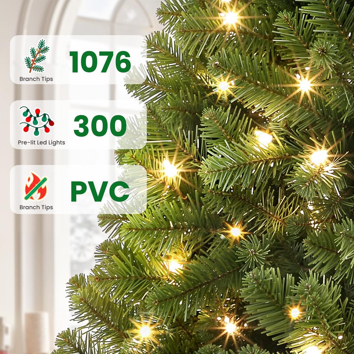 SHareconn 7ft Prelit Artificial Classic Spruce Christmas Tree