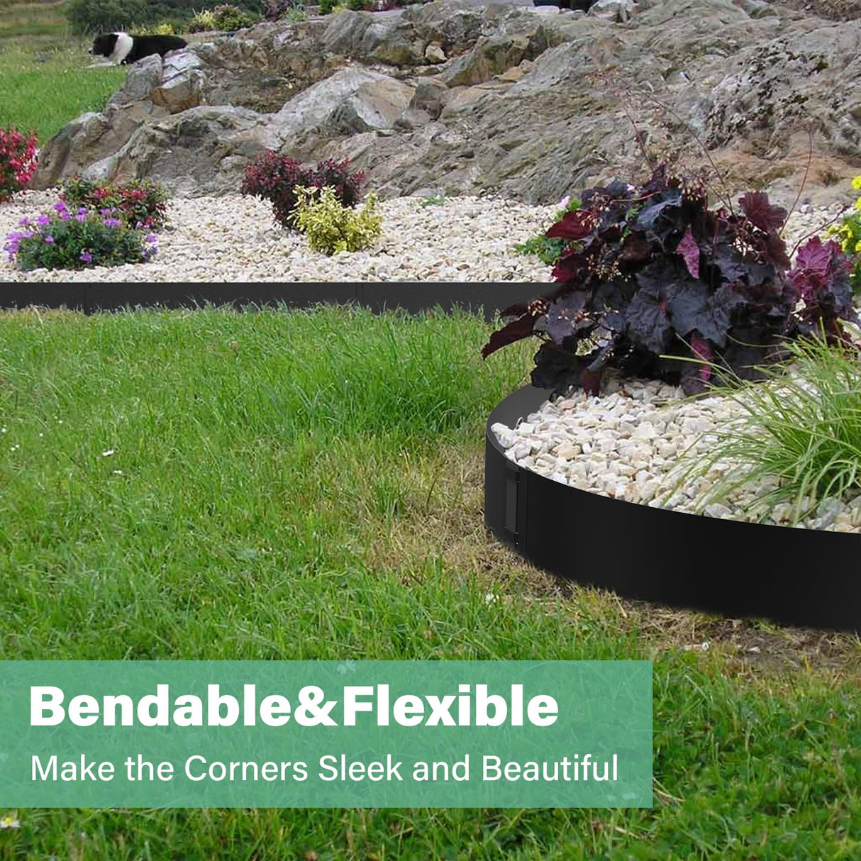 Ganeekiron Metal Landscape Edging 6-Pack, 40" L x 6" H, Black