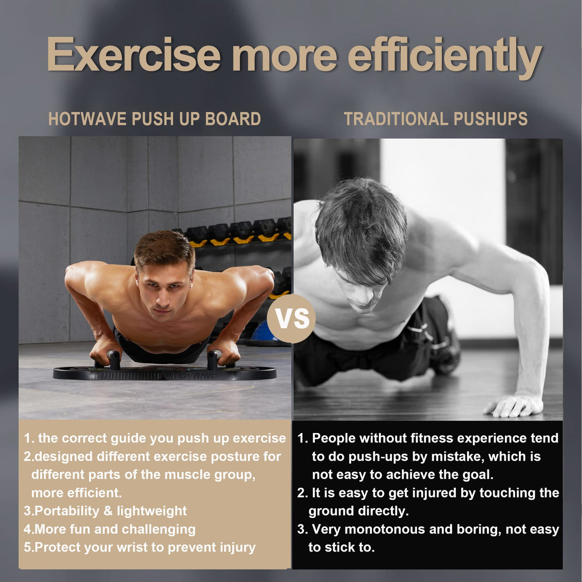 HOTWAVE Push Up Board, Portable PushUp Board, Foldable 20 in 1 Push Up Bar