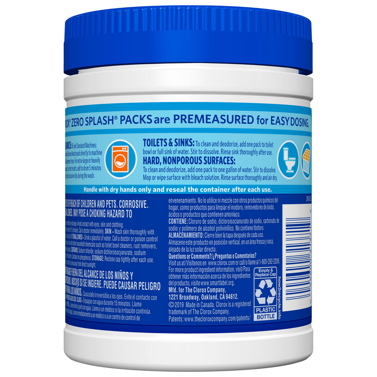 Clorox Zero Splash Bleach Packs - Laundry Pods, 4 Pack (Package May Vary)