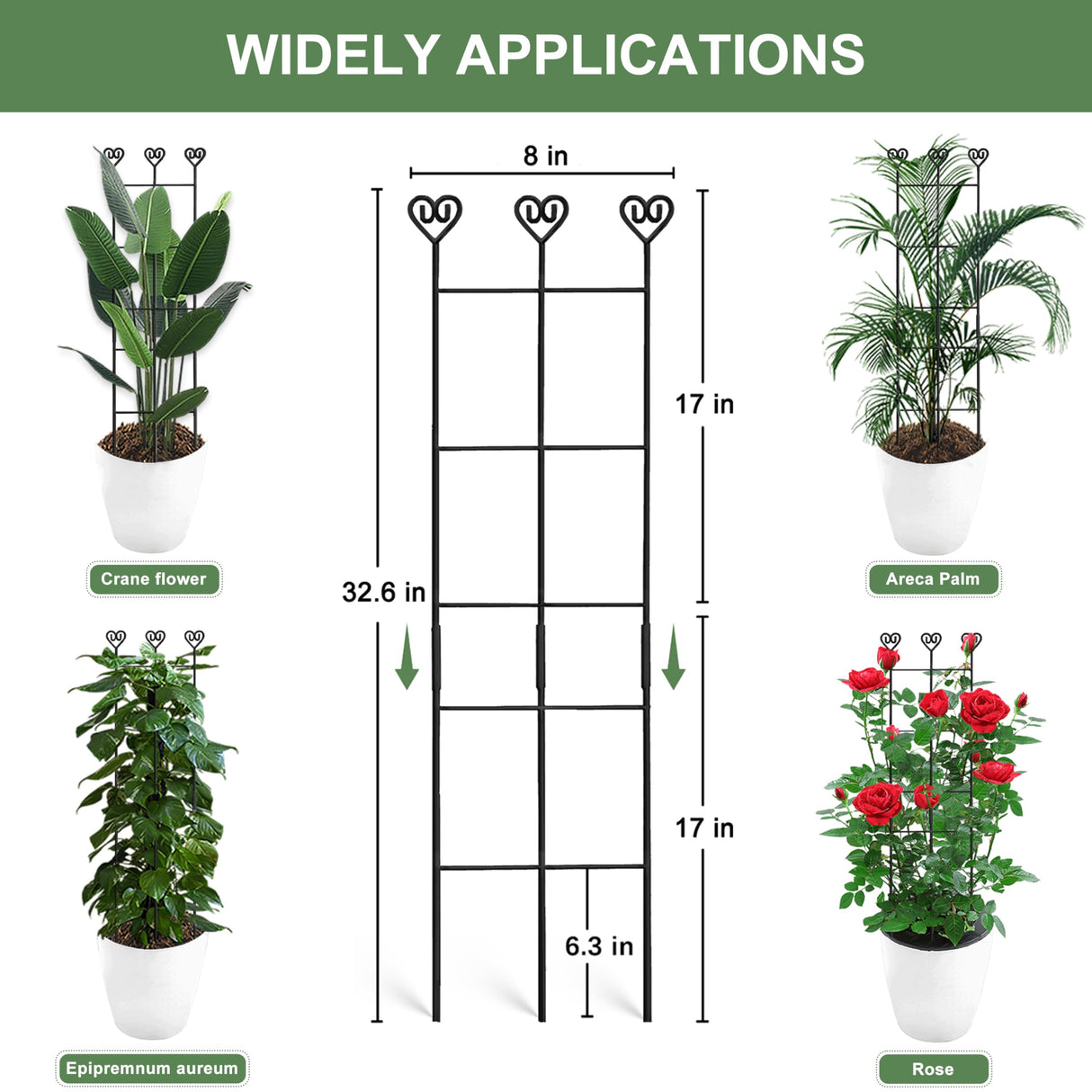 Coomin 32in Monstera Plant Support Trellis for Indoor Plants, 2P