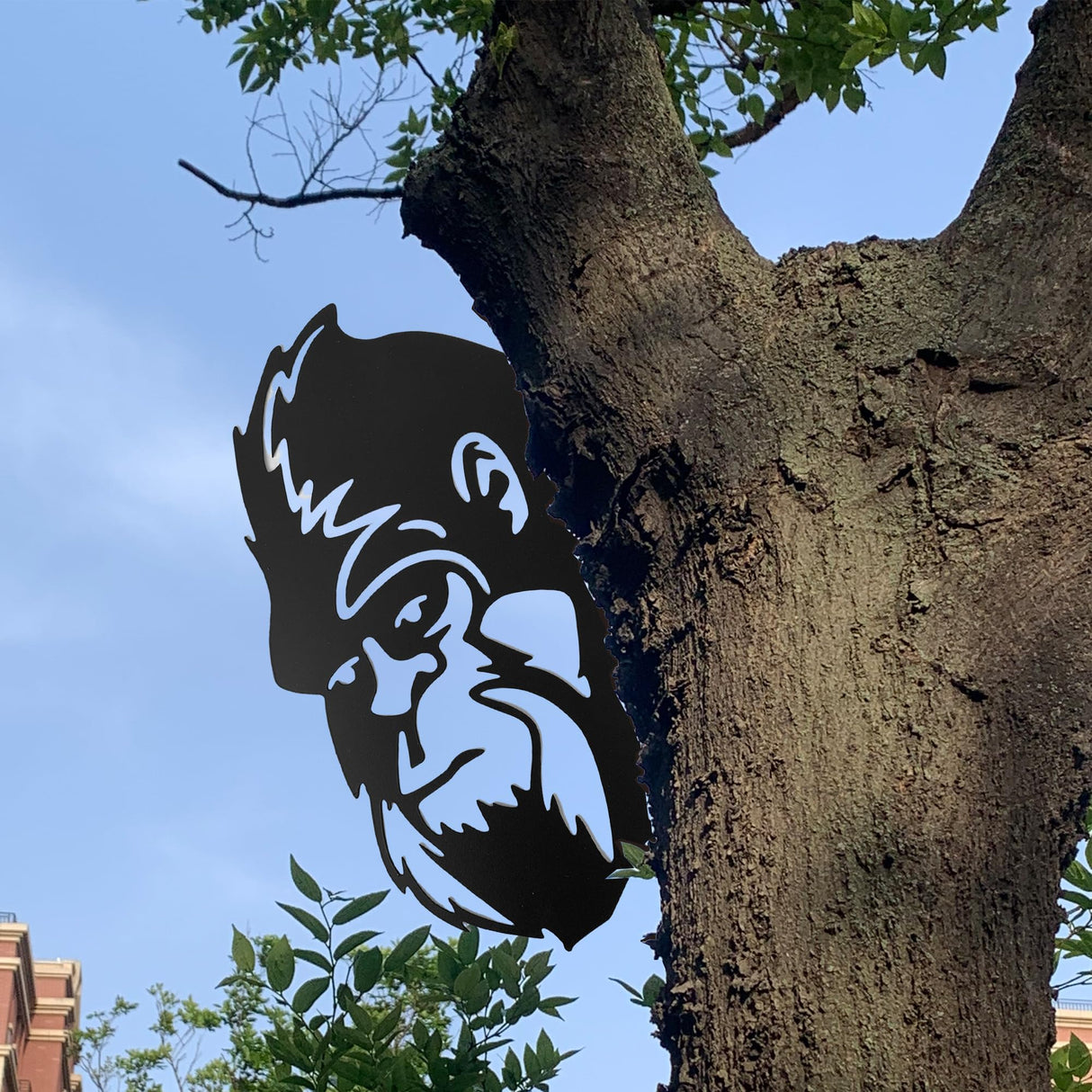 Dekorbay 17.5 * 11.4 In Sasquatch Peek Metal Sign Animal Bigfoot Plaques Cutout Decor Tree Fence Yard Garden Patio House Outdoor Wall Art