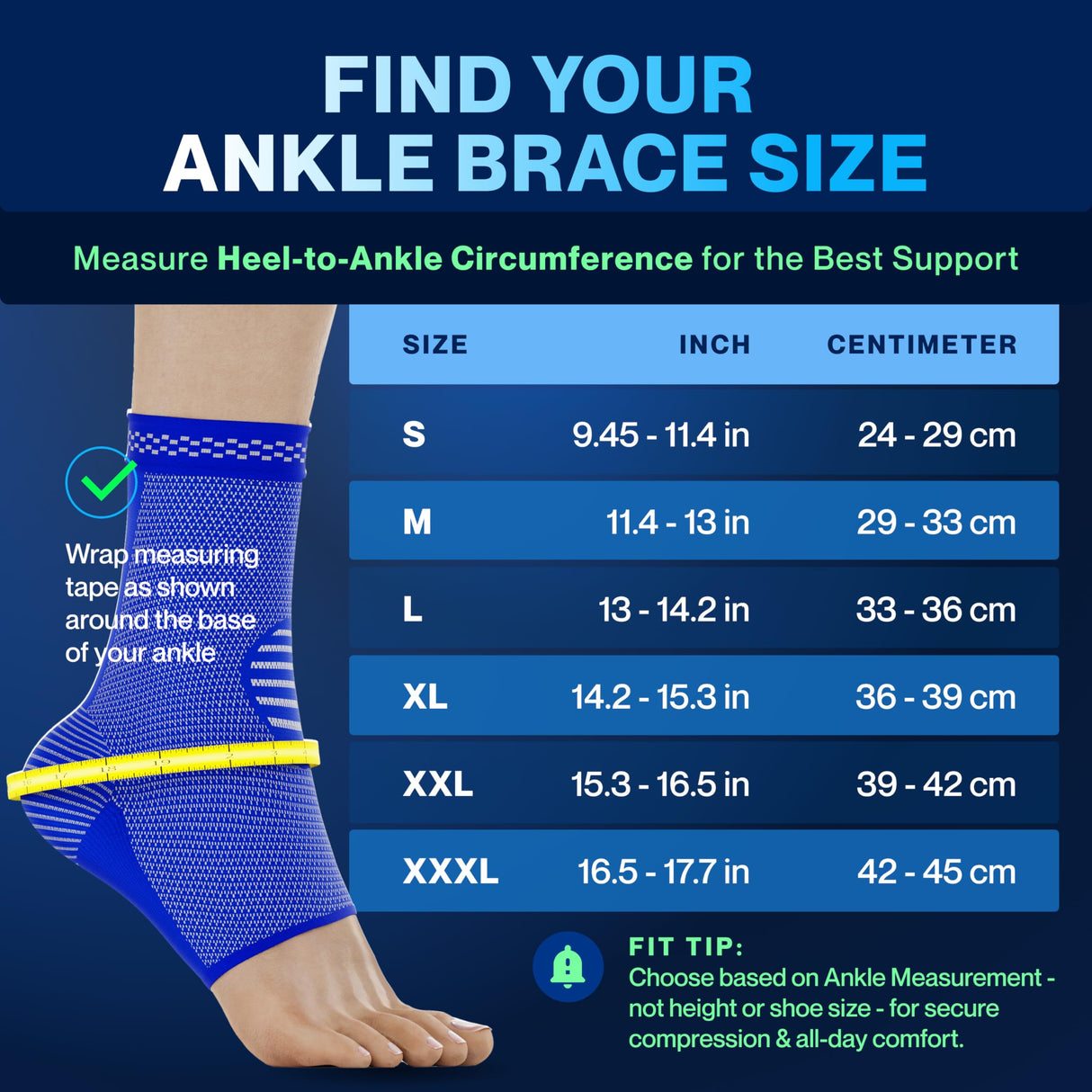 Modvel Foot & Ankle Brace Socks for Sprained Ankle Compression Sleeve - Plantar Fasciitis Relief Brace, Foot Support for pain Women & Men - Tendonitis & Arthritis Feet Sleeve, Stabilizing Ankles Wrap
