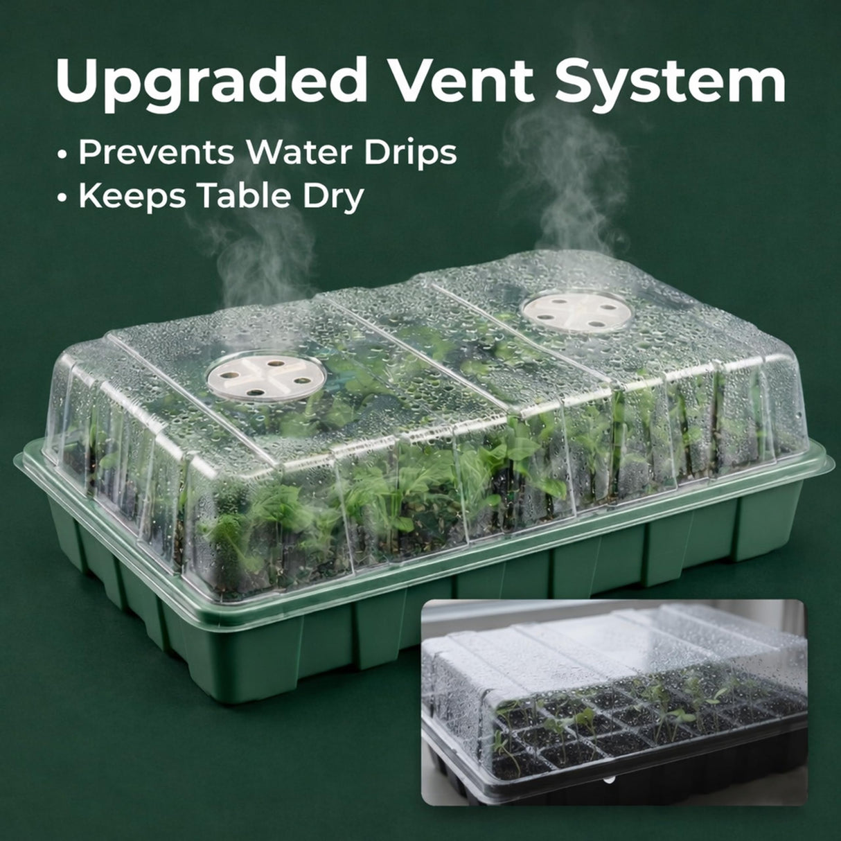 Gardzen 10 Pack 40 Cell BPA Free Seed Starter Tray Kit - Reusable Plant Germination Trays with Adjustable Vents, Sowing Tool & Labeling Set for Indoor Gardening Vegetables Herbs Flowers