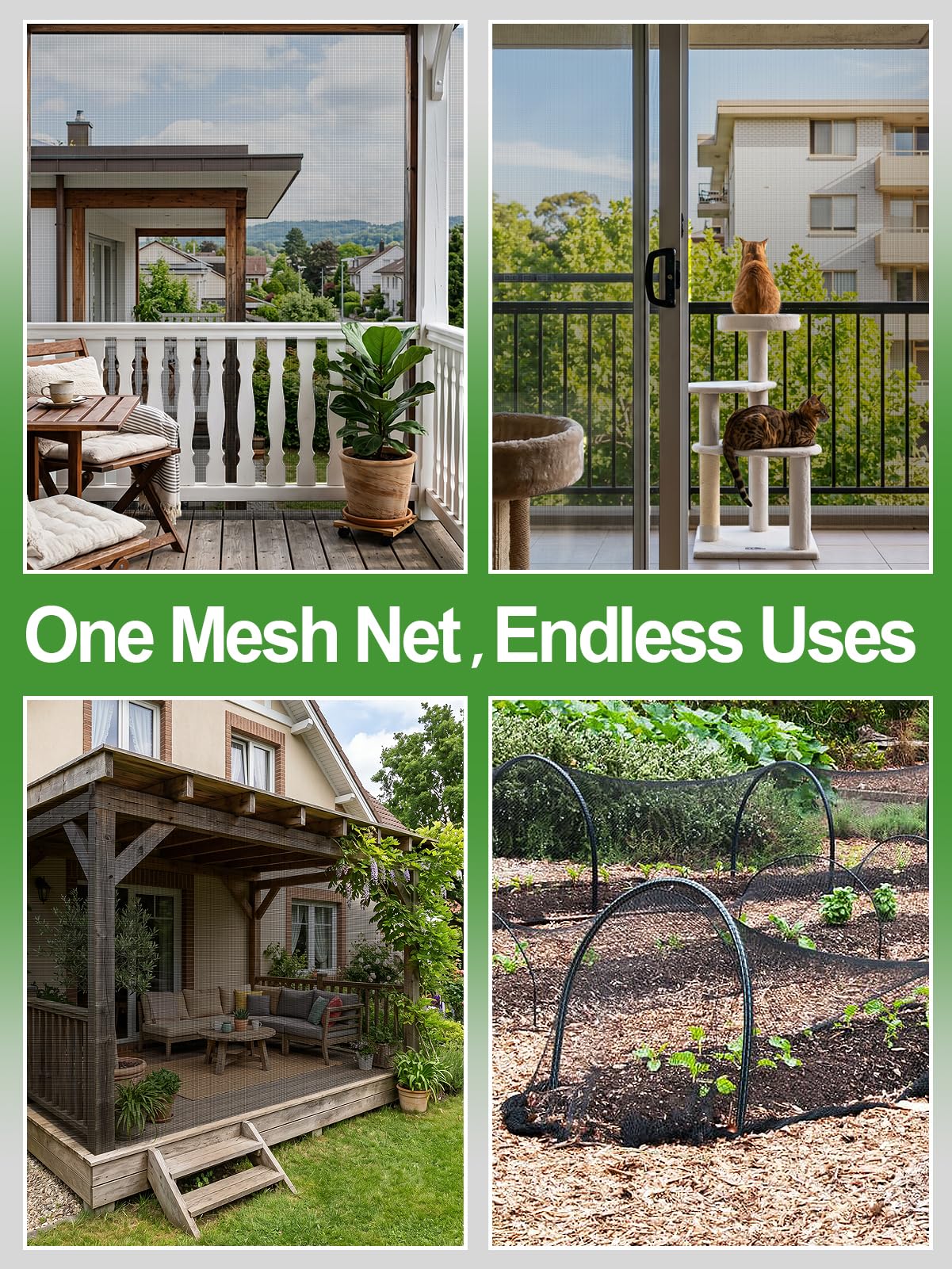 10x50ft Strong PP Nanocomposite Mosquito Net Garden Netting, Black