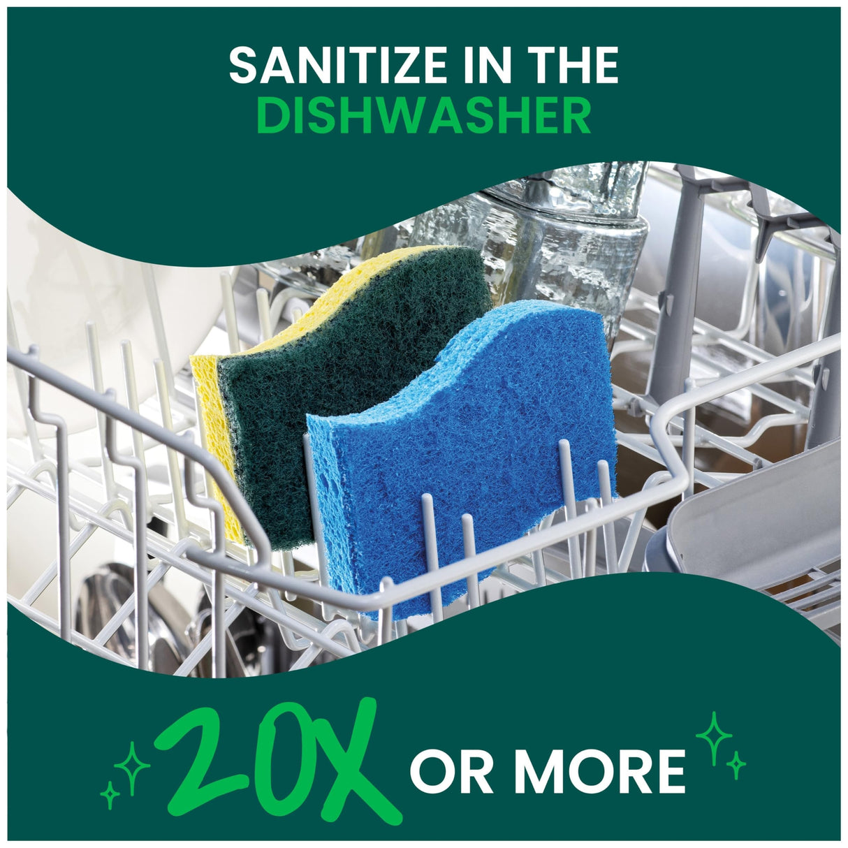 Scotch-Brite Zero Scratch Scrub Sponge, 36 Kitchen Sponges for Cleaning Around the Home, Bathroom & More, Effective + Gentle Dish Scrubber, Best for Nonstick Pots and Pans, Safe on Most Surfaces