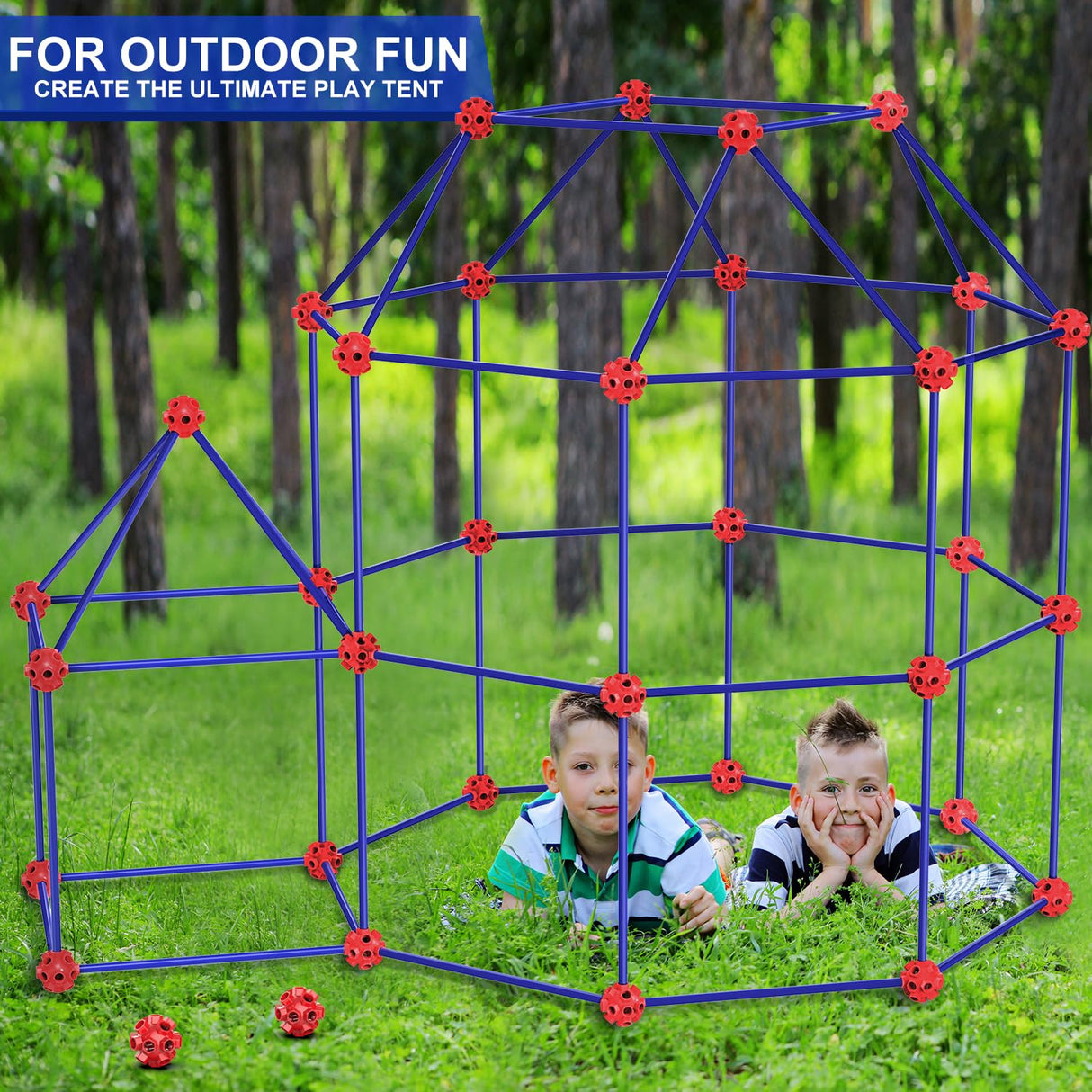 V-Opitos 180 Pack Fort Building Kits for Kids Age 4, 5, 6, 7, 8+ Years Old, Creative STEM Building Toys for DIY Castles, Tunnels, Play Tent, Ideal Christmas, Birthday Gifts for Boys & Girls