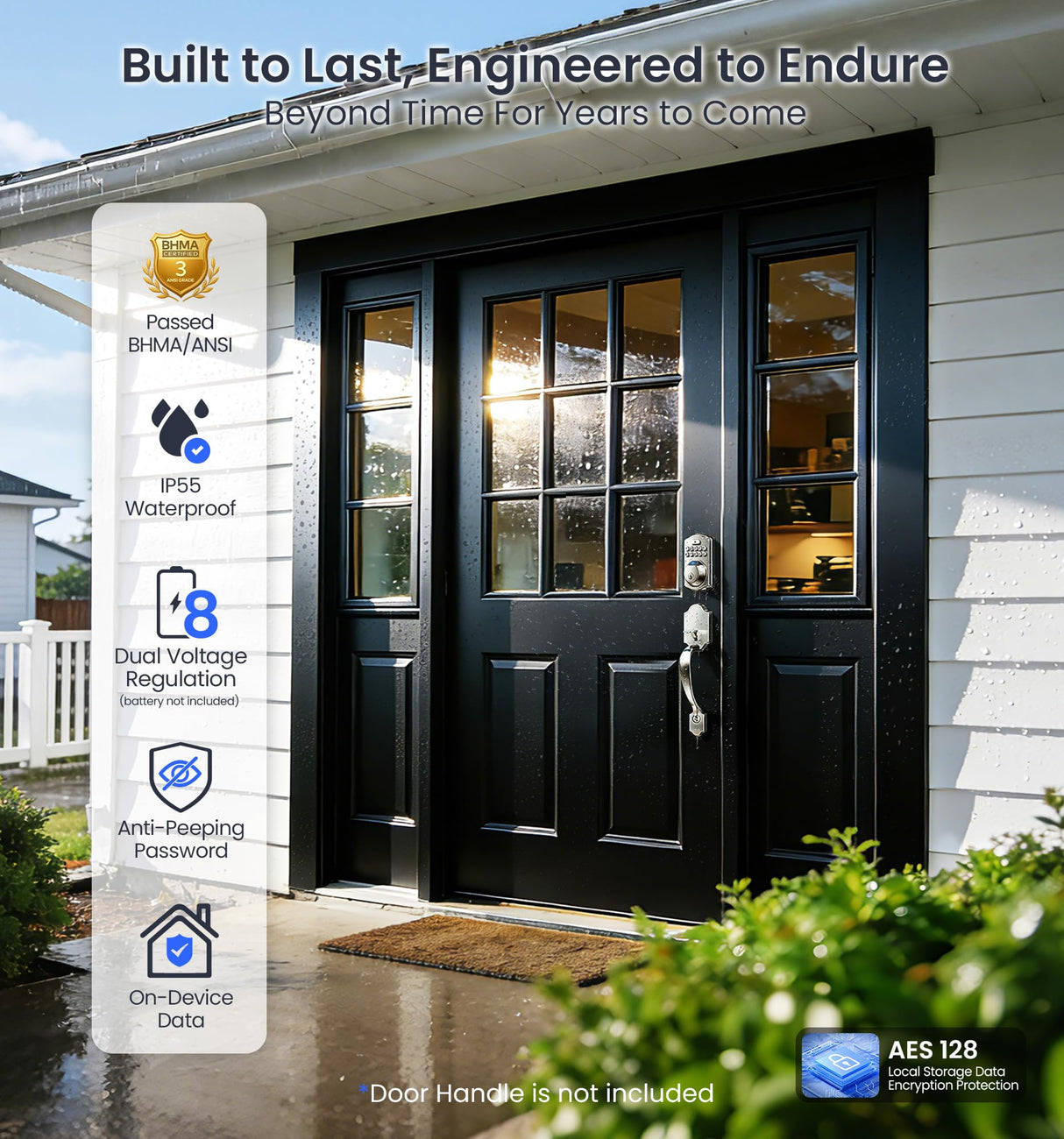 Veise VE012W Built-in WiFi Fingerprint Smart Lock, App Remote Control, Compatible with Alexa & Google Assistant, Keyless Entry for Front Door, Digital Keypad Deadbolt, Auto Lock, Satin Nickel