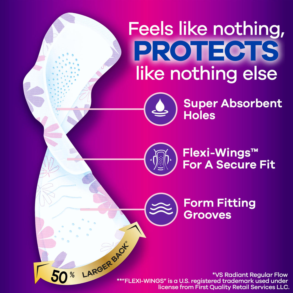 Always Radiant Feminine Pads for Women, Flexfoam Pads with Wings, Size 5, Extra Heavy Overnight Absorbency, Lightly Scented, 54 Count (Packaging May Vary)