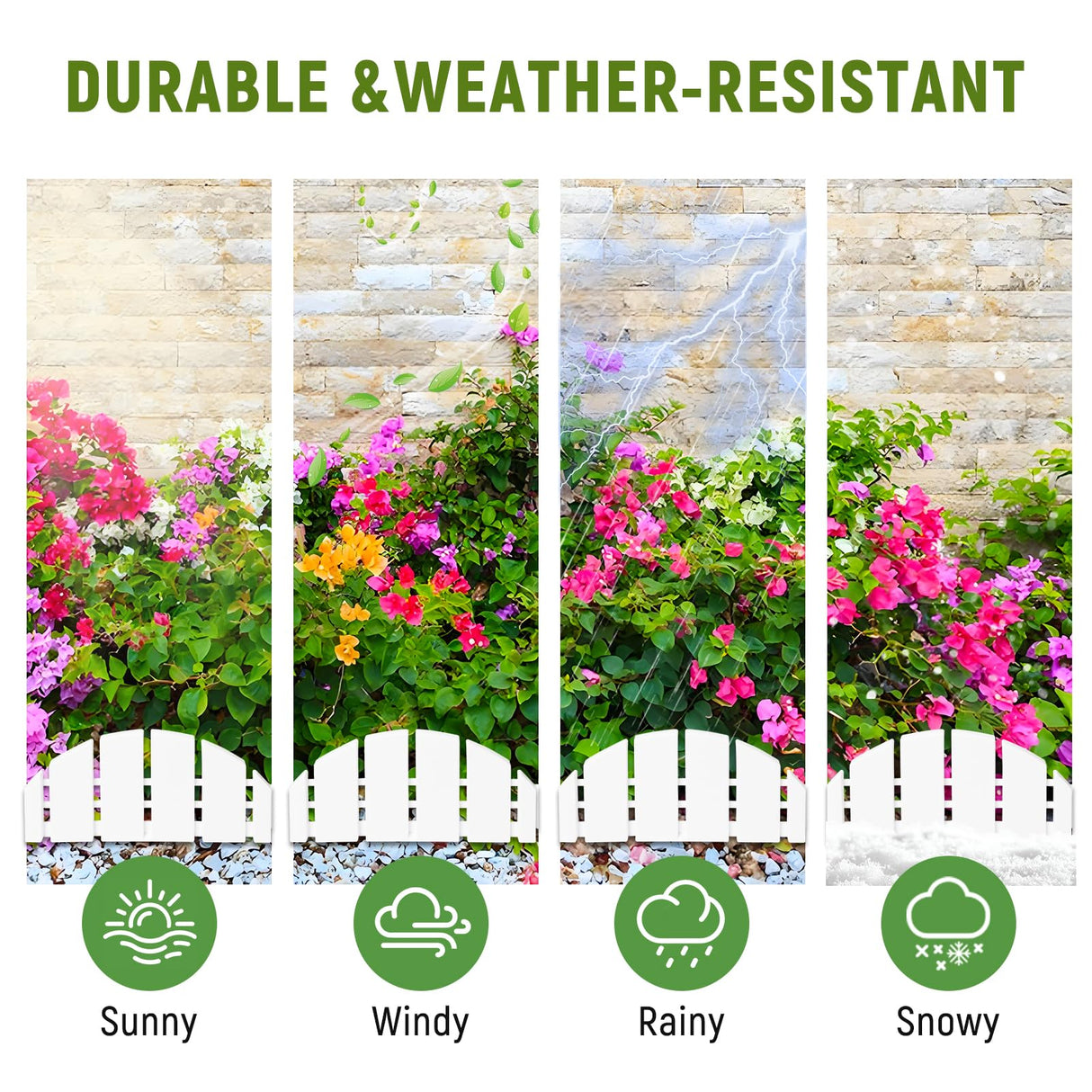 White Garden Edging Flexible Landscape Border with Anchoring Spikes for Lawn Flower Bed Outdoor Decor (30)