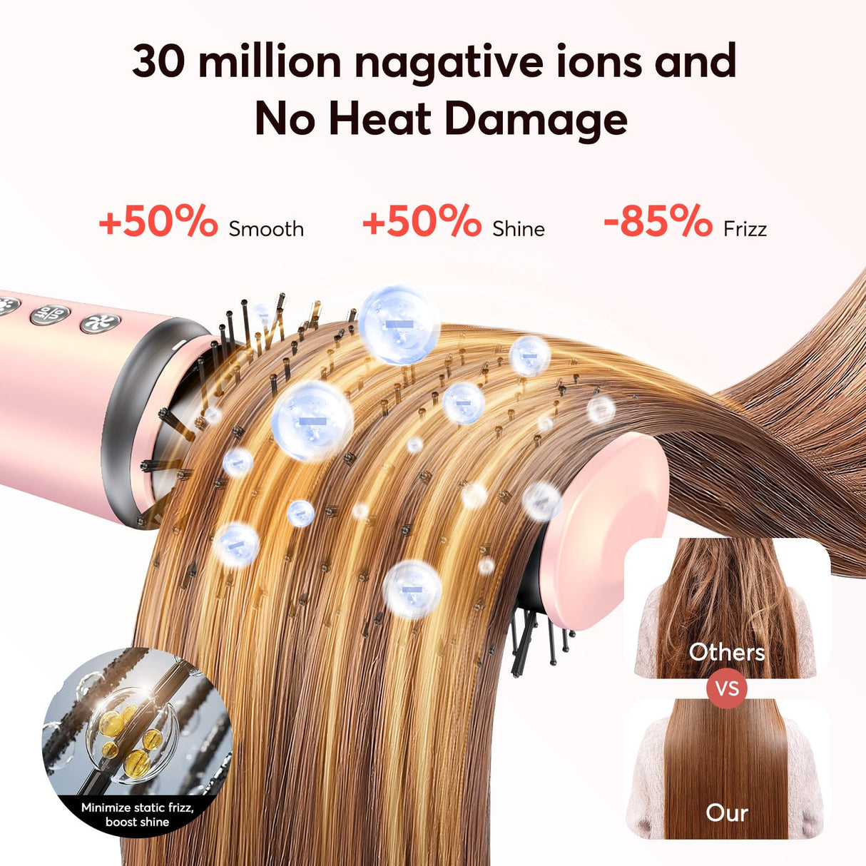 5 in 1 Hair Styler - Professional High Speed Hot Air Styler, Frizz-Free Hair Dryer Brush, No Heat Damage Air Styler Wrap - Hair Dryer, Curl, Volumize, Straighten,Gifts for Women, Travel