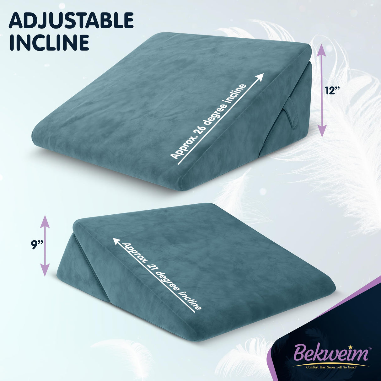 Adjustable Bed Wedge Pillow for Sleeping - Wedge Pillow for Sleep Apnea, Gerd, Acid Reflux Relief, Post Surgery - Foam Wedge Pillow for Back Pain Relief, Sleep Apnea Pillow Wedge or for Seniors