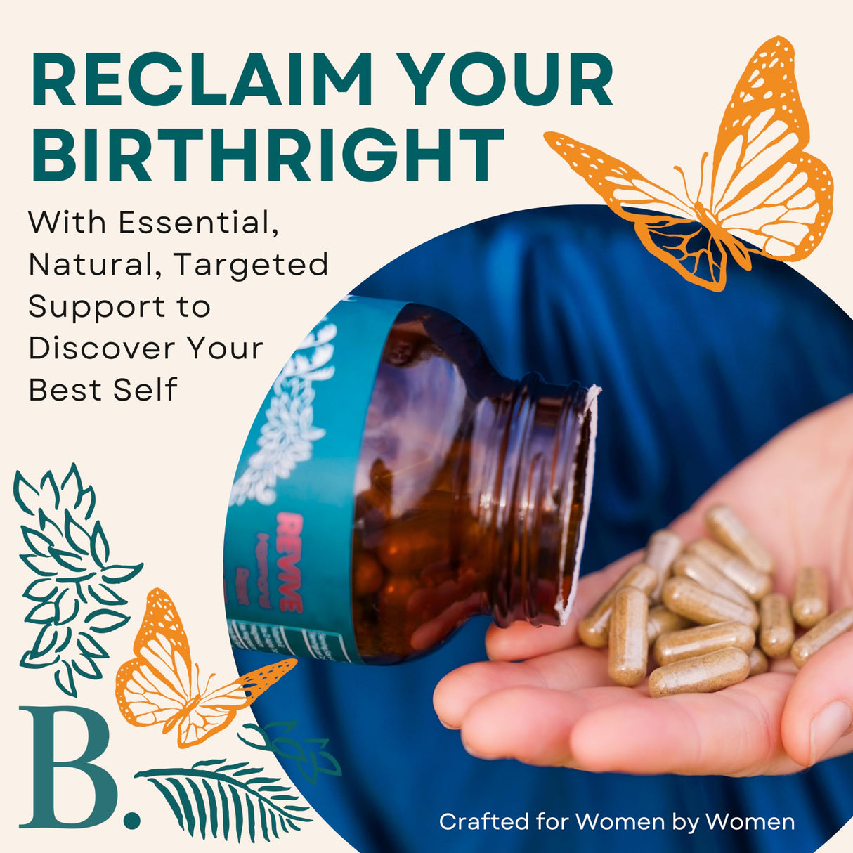Birthright Female Hormone Support for, Energy, Fertility, Menstrual Cycle, Ovulation, Pregnancy and Menopause… All Natural, Animal Based, Liver, Kidney, Magnesium, Red Raspberry, Herbal Blend Revive